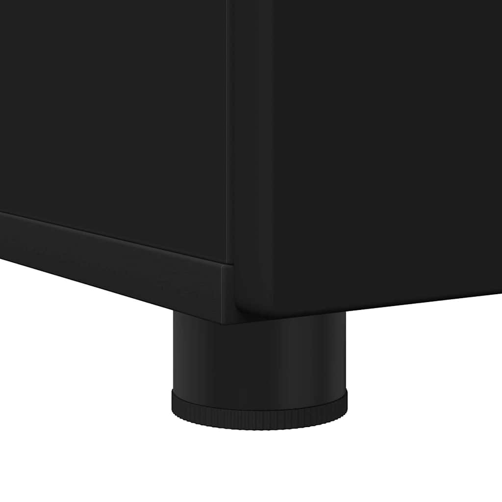 Badrumsskåp med låda Svart 76.5 x 35 x 64 cm