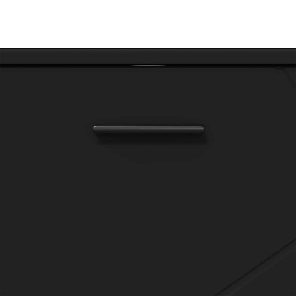 Badrumsskåp med låda Svart 76.5 x 35 x 64 cm