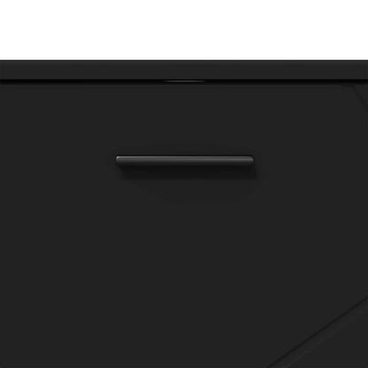 Badrumsskåp med låda Svart 76.5 x 35 x 64 cm