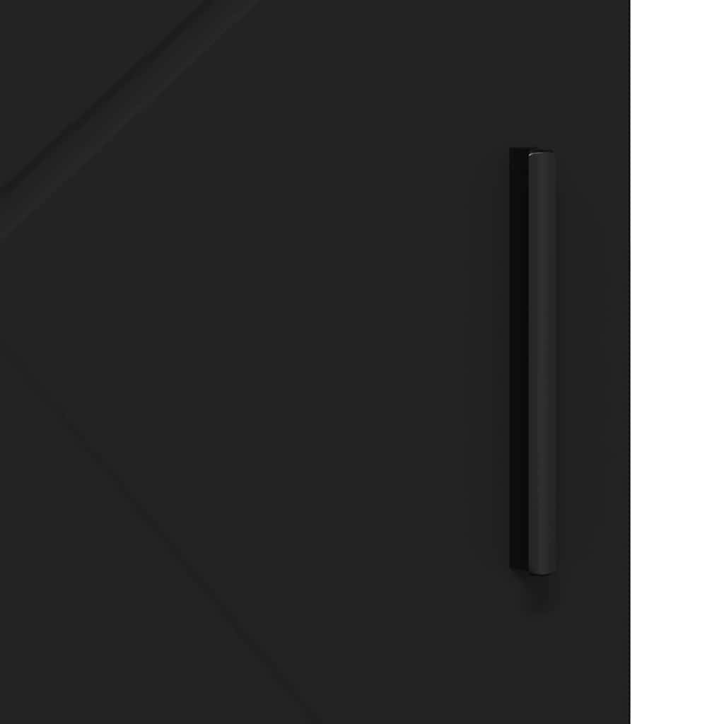 Badrumsskåp med hylla Svart 60 x 35 x 80 cm