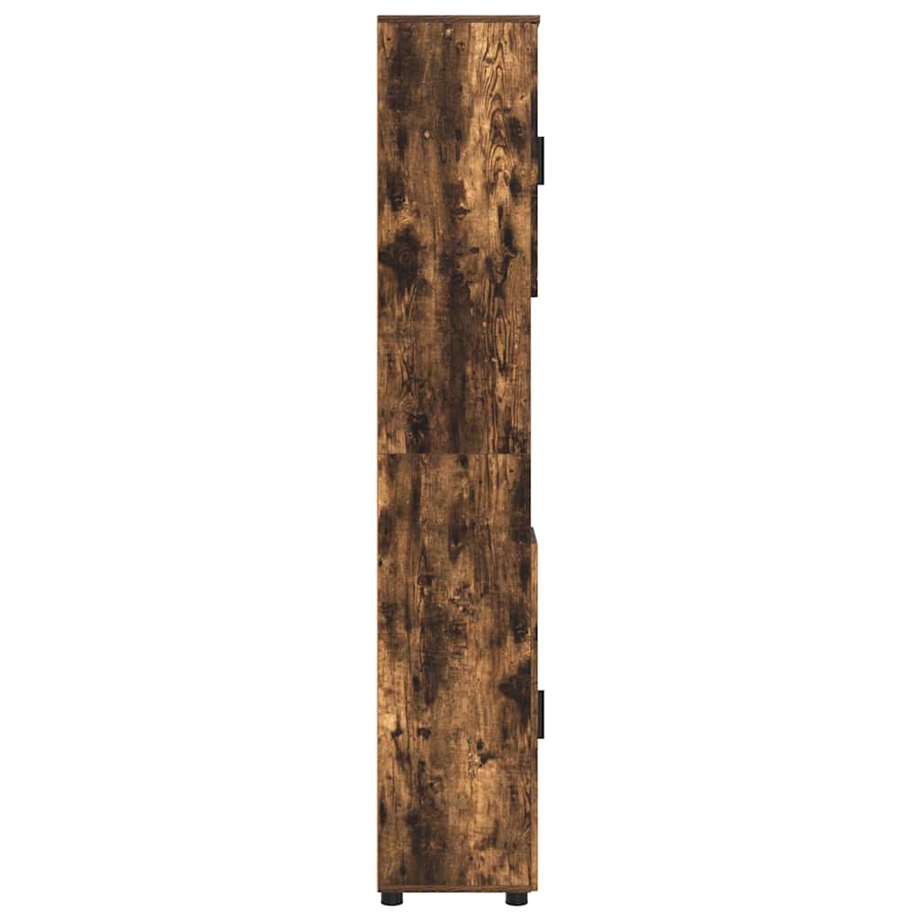 Badrumsskåp Rökfärgad Ek 30 x 35 x 192 cm