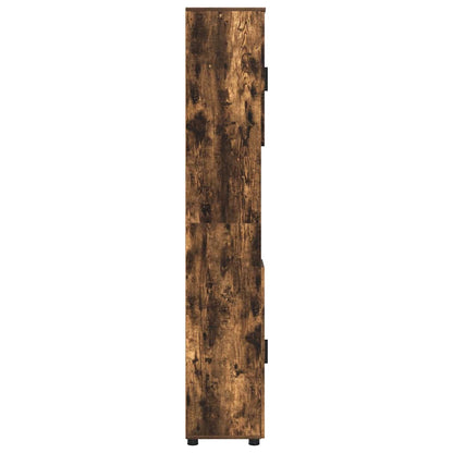 Badrumsskåp Rökfärgad Ek 30 x 35 x 192 cm