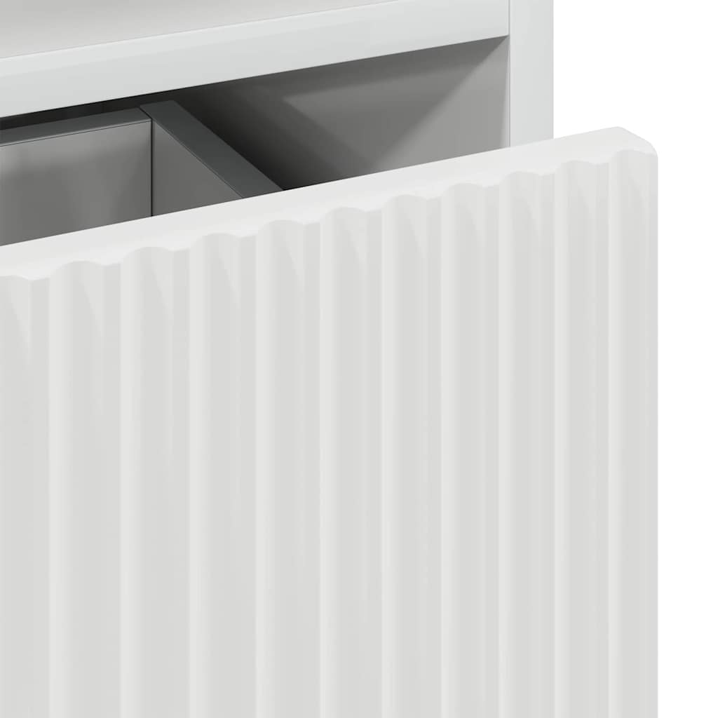 Badrumsskåp med låda Högglans Vit 31,5 x 33 x 190 cm