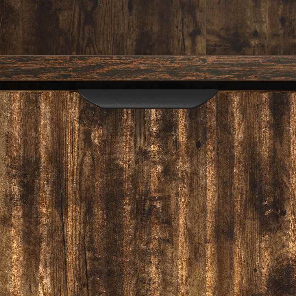 Badrumsskåp med låda Rökfärgad Ek 31,5 x 33 x 190 cm