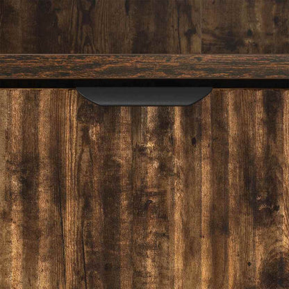 Badrumsskåp med låda Rökfärgad Ek 31,5 x 33 x 190 cm