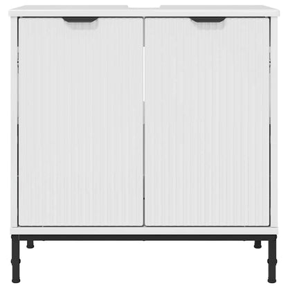 Badrumsunderskåp med handfat Högglans Vit 60,5 x 33,5 x 61 cm