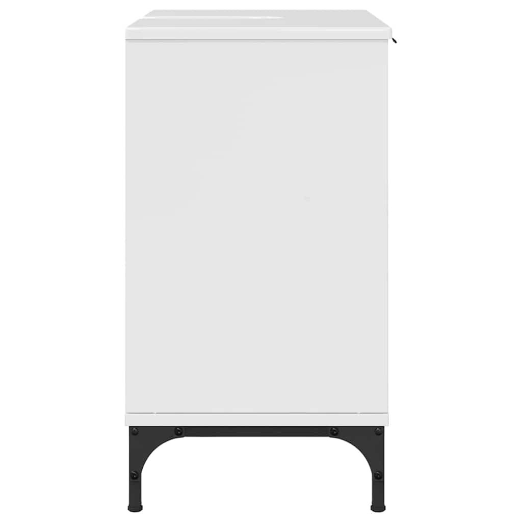 Badrumsunderskåp med handfat Högglans Vit 60,5 x 33,5 x 61 cm