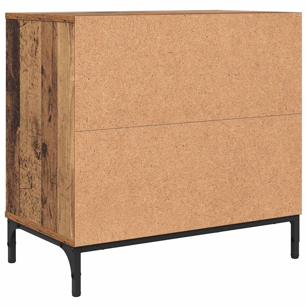 Sängbord Nattduksbord Åldrat Trä med låda 63.5 x 36 x 61 cm