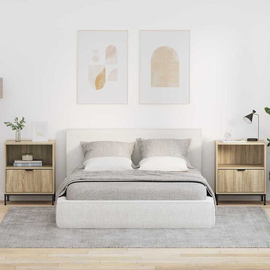Sängbord 2 pcs Sonoma ek 49 x 36 x 61 cm Konstruerat trä