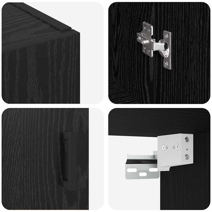 Väggmonterade Skåp 2 pcs Svart ek 69.5 x 34 x 90 cm
