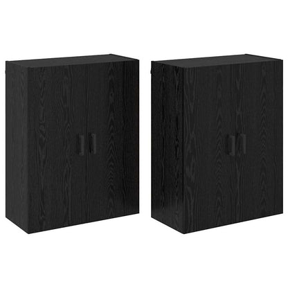 Väggmonterade Skåp 2 pcs Svart ek 69.5 x 34 x 90 cm