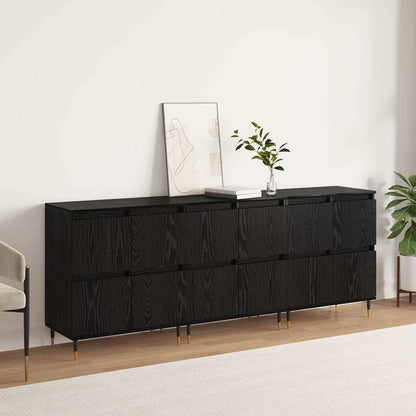 Skåp Svart 3 pcs Svart Ek 180 x 35 x 70 cm