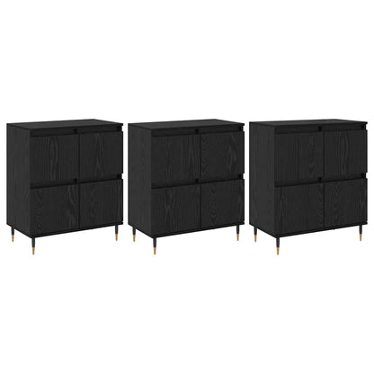 Skåp Svart 3 pcs Svart Ek 180 x 35 x 70 cm