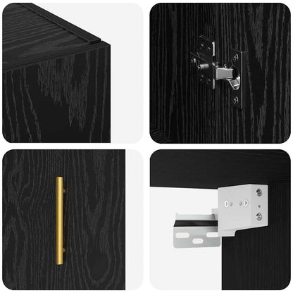 Väggmonterade Skåp 2 pcs Svart ek 69.5 x 34 x 90 cm