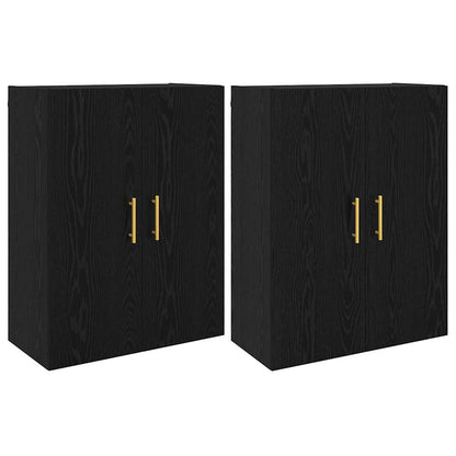 Väggmonterade Skåp 2 pcs Svart ek 69.5 x 34 x 90 cm