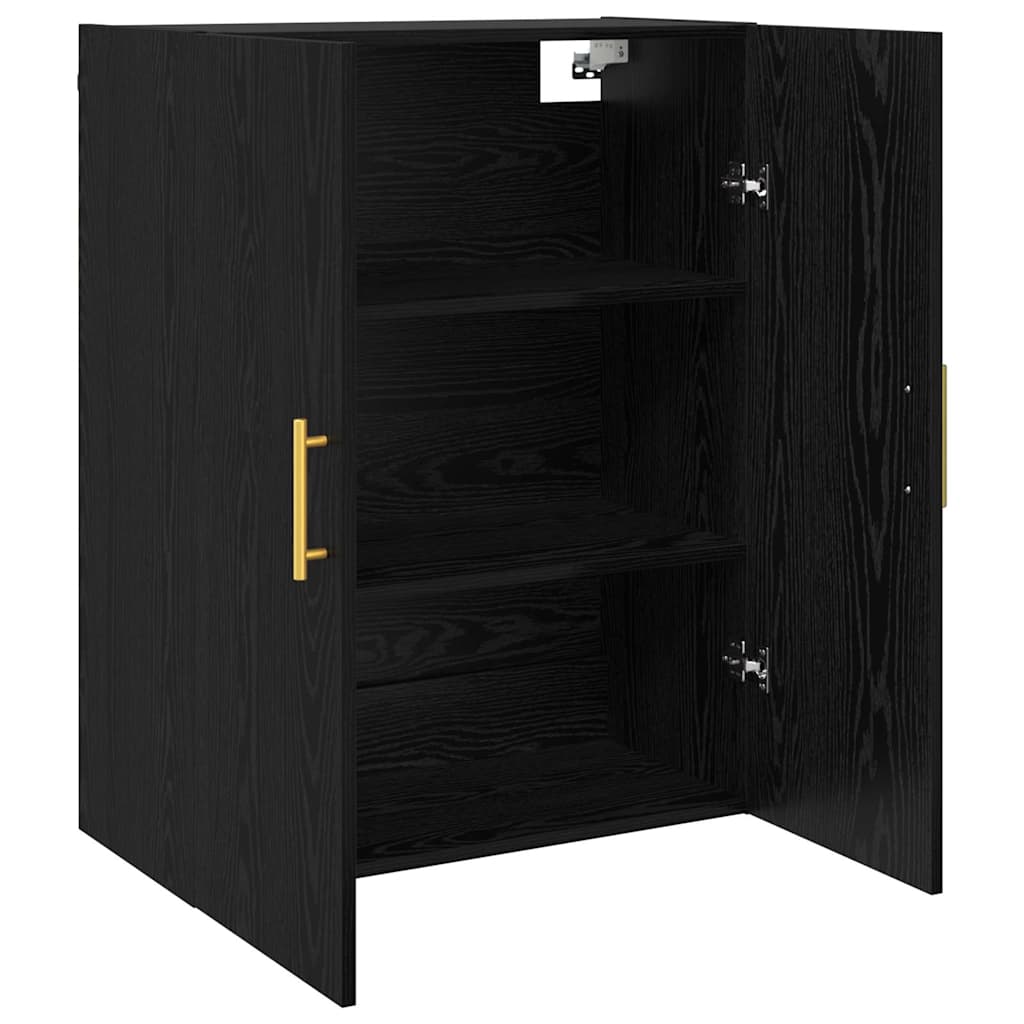 Väggmonterade Skåp 2 pcs Svart ek 69.5 x 34 x 90 cm