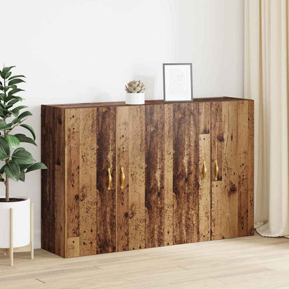 Väggmonterade Skåp 2 pcs Gammalt trä 69.5 x 34 x 90 cm