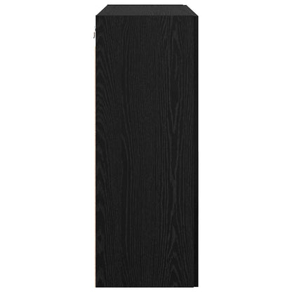 Väggmonterade Skåp 2 pcs Svart ek 69.5 x 34 x 90 cm