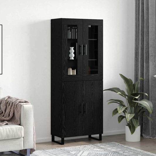Skåp Svart ek 69.5 x 34 x 90 cm Konstruerat trä