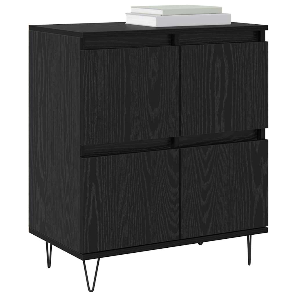 Skåp Svart 3 pcs Svart Ek 180 x 35 x 70 cm