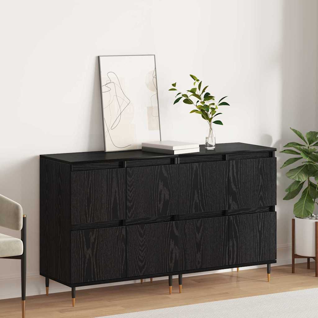Skåp Svart 2 pcs Svart Ek 120 x 35 x 70 cm