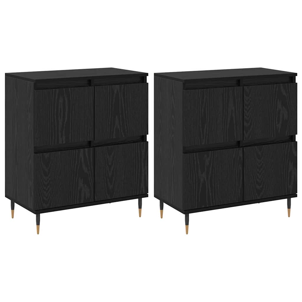 Skåp Svart 2 pcs Svart Ek 120 x 35 x 70 cm