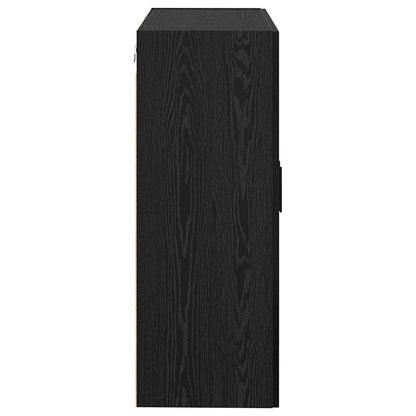 Väggskåp Svart Ek 2 pcs 69.5 x 34 x 90 cm