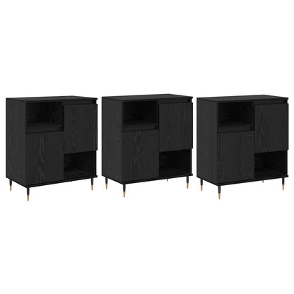 Skåp Svart 3 pcs Svart Ek 180 x 35 x 70 cm