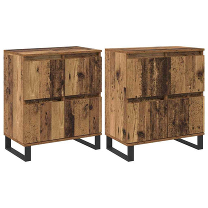 Skåp Trä 2 pcs Gammalt Trä 120 x 35 x 70 cm