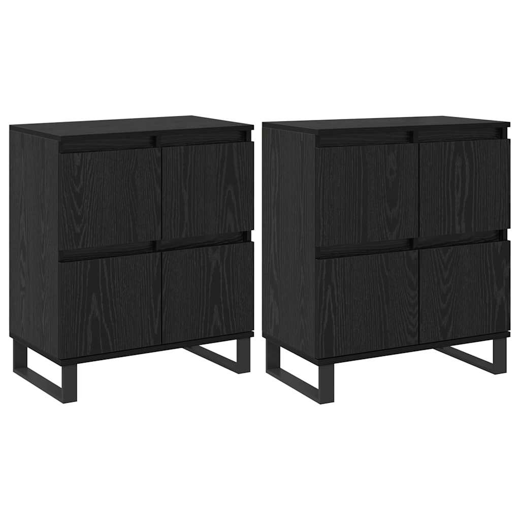 Skåp Svart 2 pcs Svart Ek 120 x 35 x 70 cm