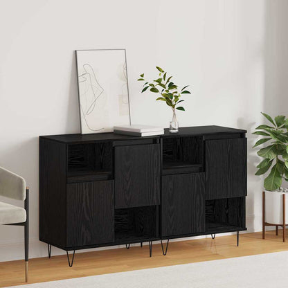 Skåp Svart Ek 2 pcs 120 x 35 x 70 cm