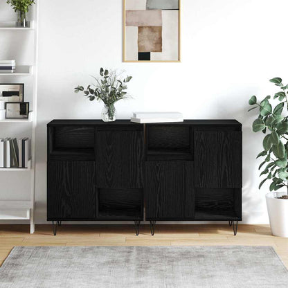 Skåp Svart Ek 2 pcs 120 x 35 x 70 cm