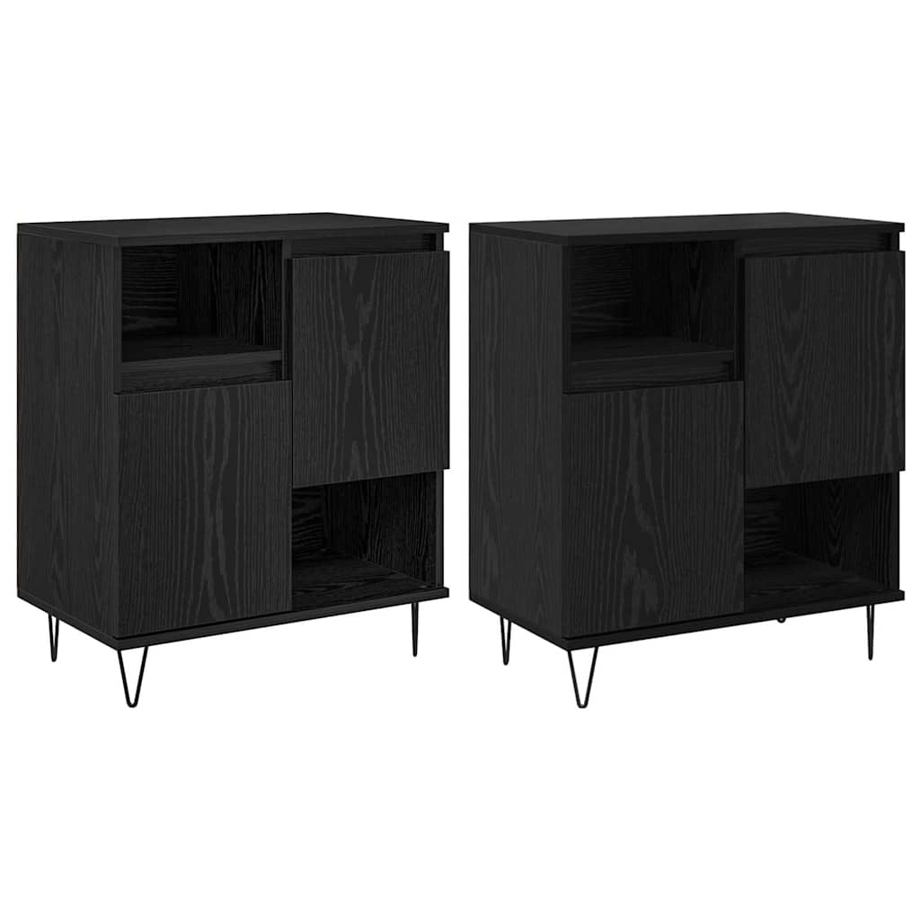 Skåp Svart Ek 2 pcs 120 x 35 x 70 cm