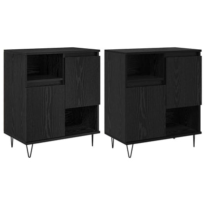 Skåp Svart Ek 2 pcs 120 x 35 x 70 cm