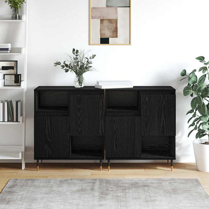 Skåp Svart 2 pcs Svart Ek 120 x 35 x 70 cm