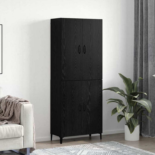 Skåp Svart Ek 69.5 x 34 x 180 cm