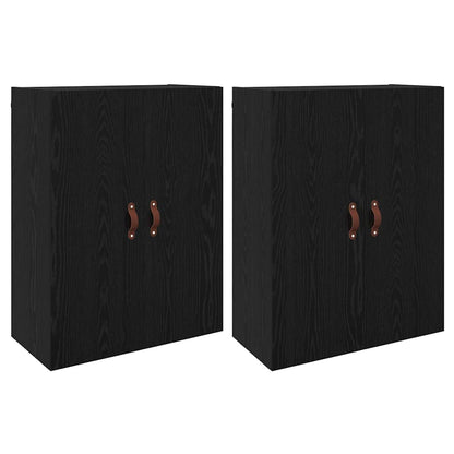 Väggskåp Svart Ek 2 pcs 69.5 x 34 x 90 cm