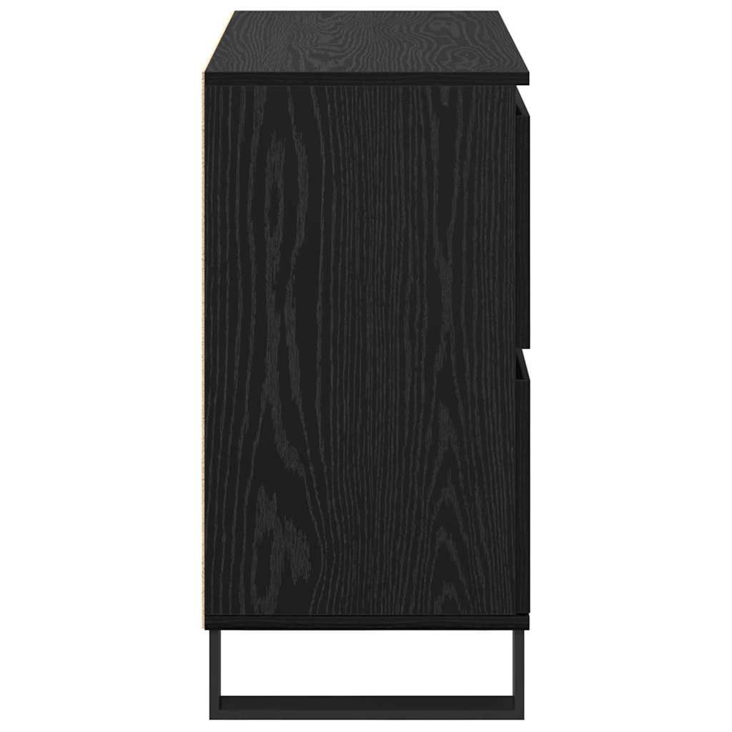 Skåp Svart Ek 3 pcs 180 x 35 x 70 cm