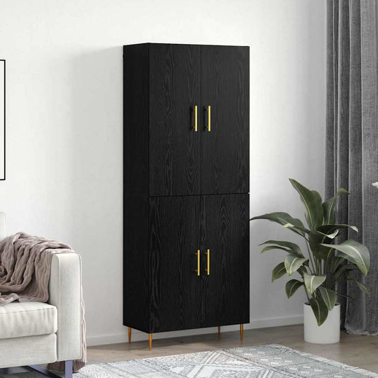 Skåp Svart ek 69.5 x 34 x 180 cm Konstruerat trä
