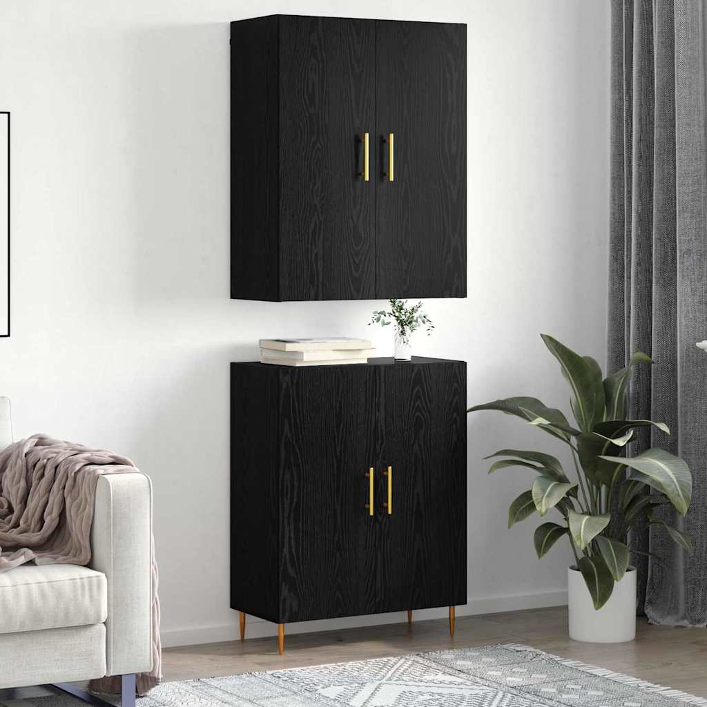 Skåp Svart ek 69.5 x 34 x 180 cm Konstruerat trä
