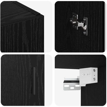 Väggskåp Svart Ek 2 pcs 69.5 x 34 x 90 cm