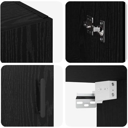 Väggskåp Svart Ek 2 pcs 69.5 x 34 x 90 cm