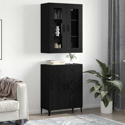 Skåp Svart Ek 2 pcs 69.5 x 34 x 180 cm