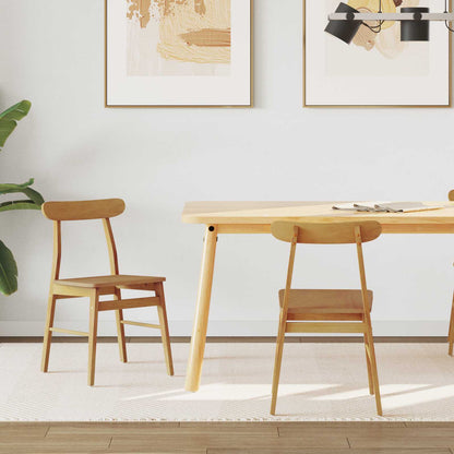 Matstol 2 pcs Naturfärg Massivt Trä