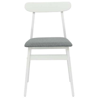 Matstol 2 pcs Vitt och Grått Massivt Trä