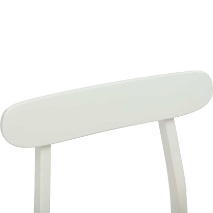 Matstol 2 pcs Vit och Naturlig Massivt Trä