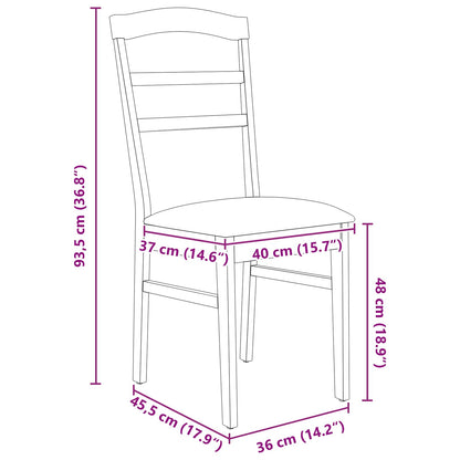 Matstol 2 pcs Ljusbrun och ljus Massivt Trä