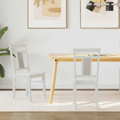 Matstol 2 pcs Vit Massivt Trä