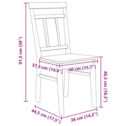 Matstol 2 pcs Vit Massivt Trä