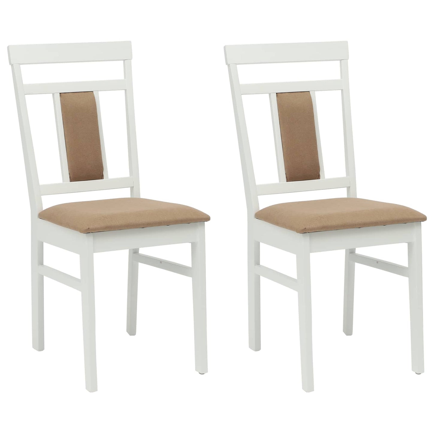 Matstol 2 pcs Vit och brun Massivt Trä
